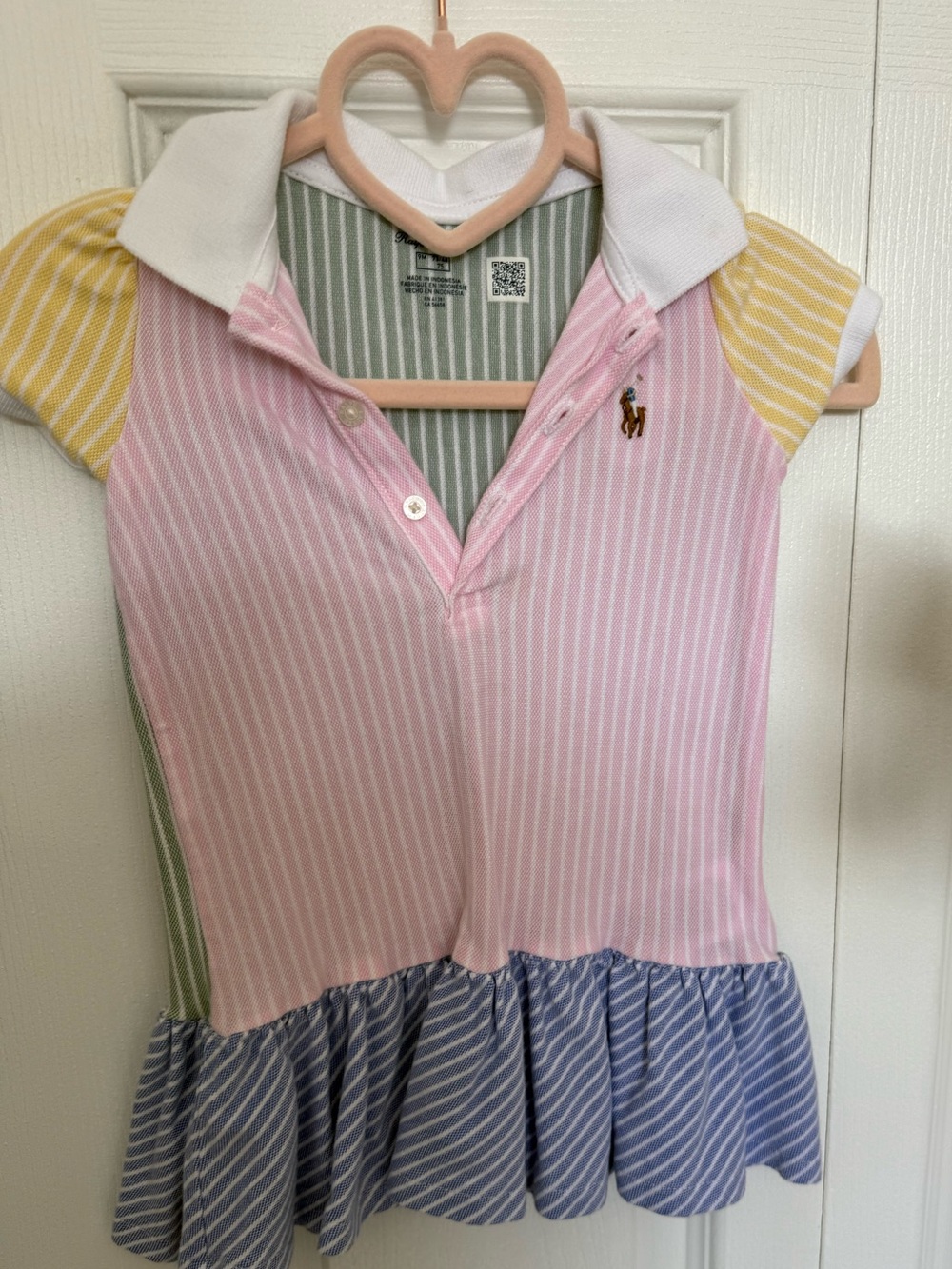 Ralph Lauren Baby Girls Pastel Striped Polo Dress